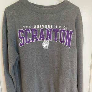 University of Scranton Crewneck Sweatshirt size M logo grey and purple